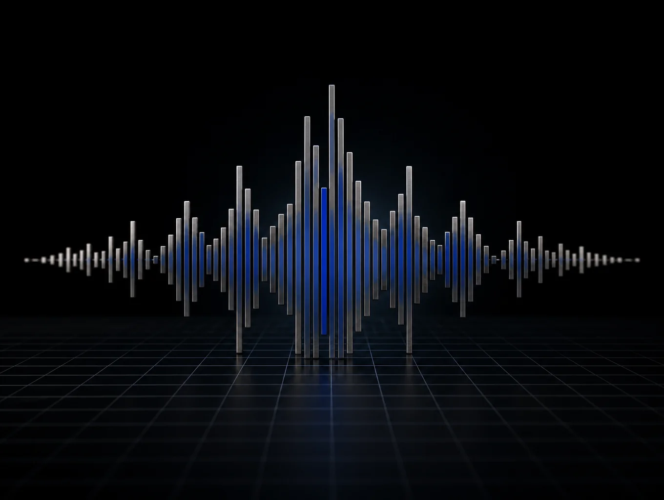 Digital audio waveform visualization on dark background