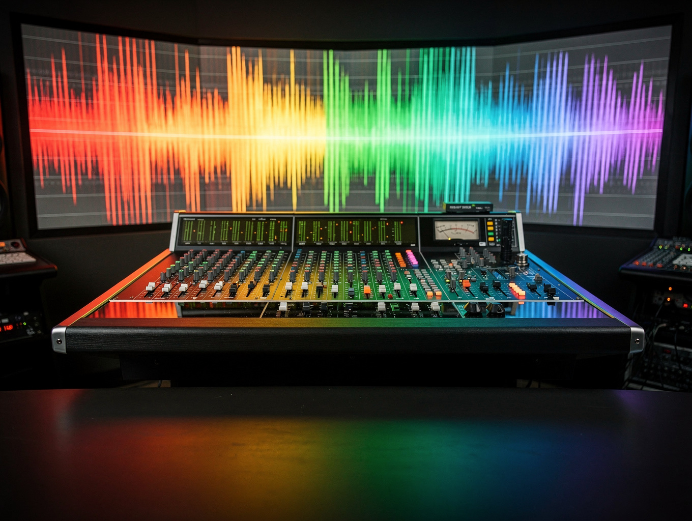 A professional music video production console